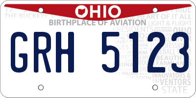 OH license plate GRH5123