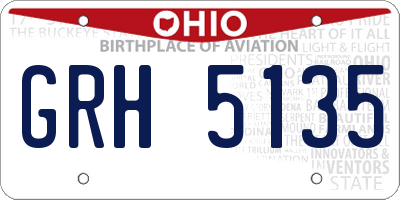 OH license plate GRH5135