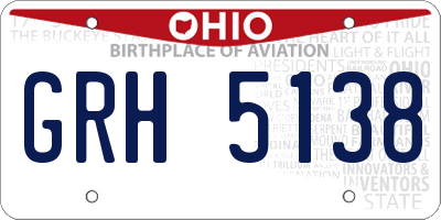 OH license plate GRH5138
