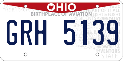 OH license plate GRH5139
