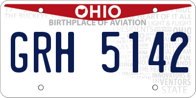 OH license plate GRH5142