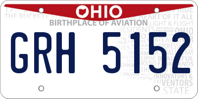 OH license plate GRH5152