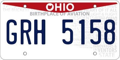 OH license plate GRH5158