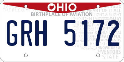 OH license plate GRH5172