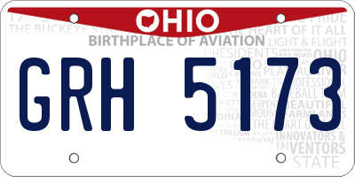 OH license plate GRH5173