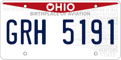OH license plate GRH5191
