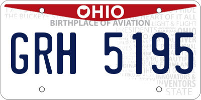 OH license plate GRH5195
