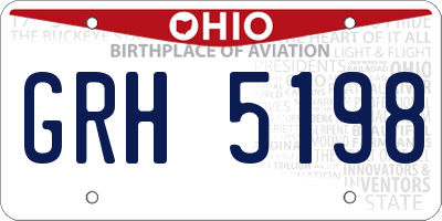 OH license plate GRH5198