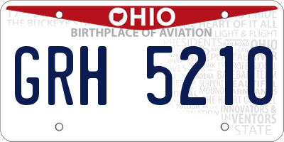 OH license plate GRH5210
