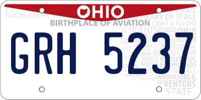 OH license plate GRH5237