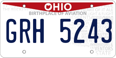OH license plate GRH5243