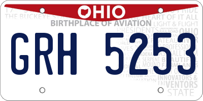 OH license plate GRH5253
