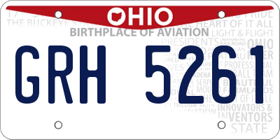 OH license plate GRH5261