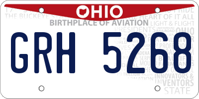 OH license plate GRH5268