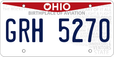 OH license plate GRH5270