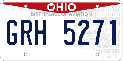 OH license plate GRH5271
