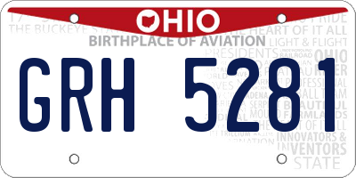 OH license plate GRH5281