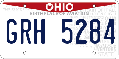OH license plate GRH5284