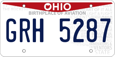 OH license plate GRH5287