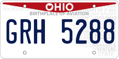 OH license plate GRH5288