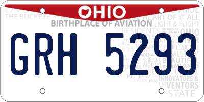 OH license plate GRH5293