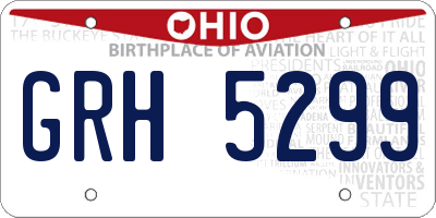 OH license plate GRH5299
