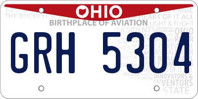 OH license plate GRH5304