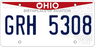 OH license plate GRH5308