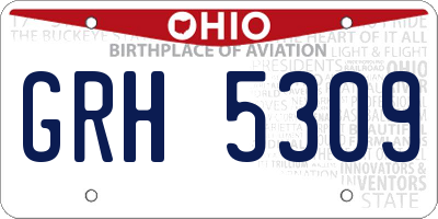 OH license plate GRH5309