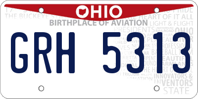 OH license plate GRH5313