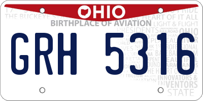 OH license plate GRH5316