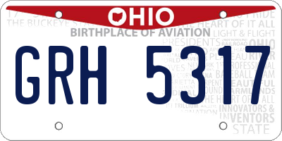 OH license plate GRH5317