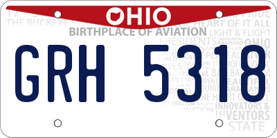 OH license plate GRH5318