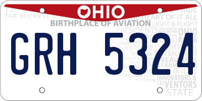 OH license plate GRH5324