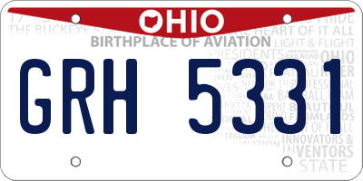 OH license plate GRH5331