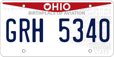 OH license plate GRH5340