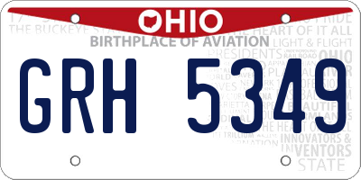 OH license plate GRH5349