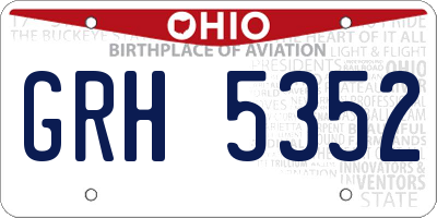 OH license plate GRH5352