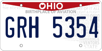 OH license plate GRH5354