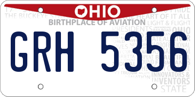 OH license plate GRH5356