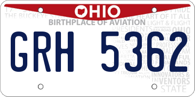 OH license plate GRH5362