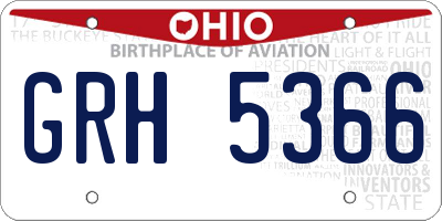 OH license plate GRH5366