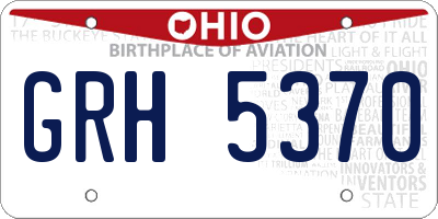 OH license plate GRH5370