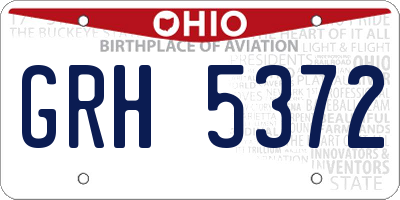 OH license plate GRH5372