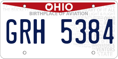 OH license plate GRH5384