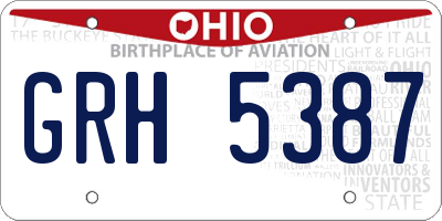 OH license plate GRH5387