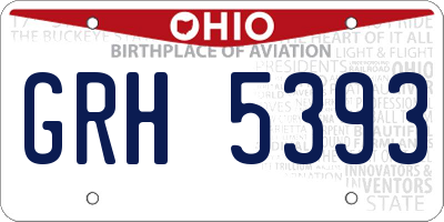 OH license plate GRH5393