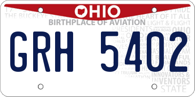 OH license plate GRH5402