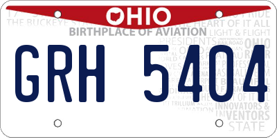 OH license plate GRH5404