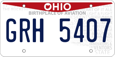 OH license plate GRH5407